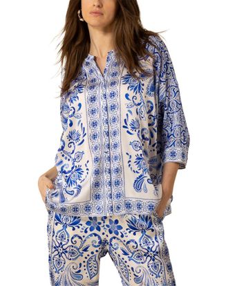 Hale Bob Aleena Silk-Blend Blouse