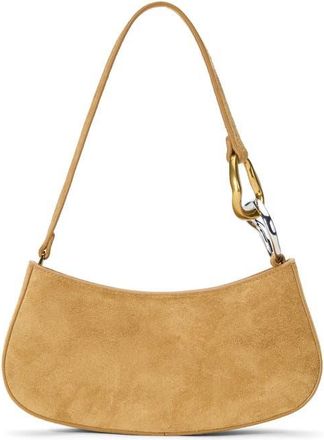 Staud Ollie Suede Shoulder Bag in Hazel at Nordstrom
