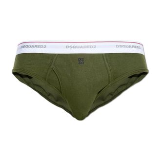Dsquared2 Bottoms, male, Green, Size: XS Ribbed Briefs