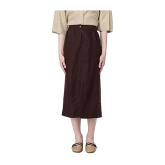 Colmar Gonna Midi in Lino - - Sport - Donna - Marrone - S