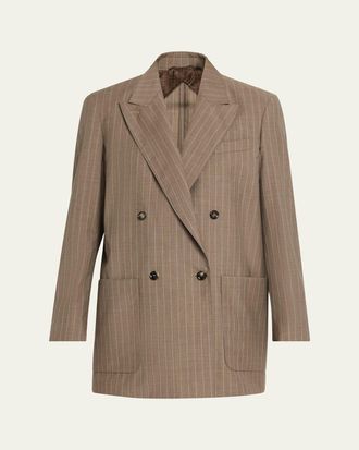 Max Mara Oversized Pinstripe Wool Jacket