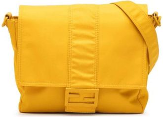 Fendi Pre-owned Cross Body Bags, female, Yellow, Size: ONE SIZE Pre-owned Nylon Crossbody Bag