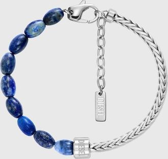 Diesel Lapis Beaded Bracelet - Bracelets - Unisex - Silver