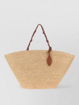 Jil Sander raffia bucket bag woven texture handles
