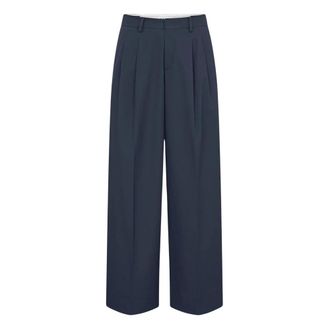 Rossi Pantalones Noa Crop de Popelina Ligera - Trousers - Mujer - Azul - S