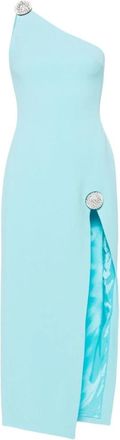 DAVID KOMA Heldere Blauwe Asymmetrische One-Shoulder Jurk - Dames - Casual kleedjes - Blauw - M - Kleedjes