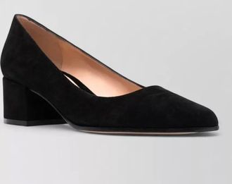 Gianvito Rossi piper suede pumps pointed toe block heel