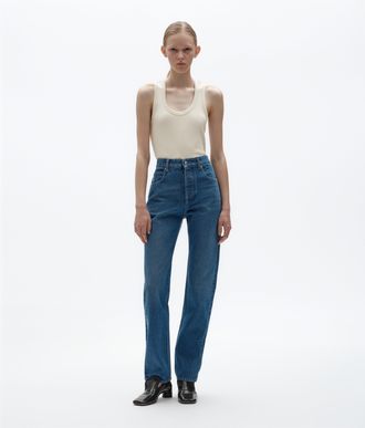 Bottega Veneta Medium Indigo Straight Leg Jeans - Blue - Women - 38