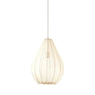 Light & Living L&aacute;mpara Colgante - Itela - Beige Blanco - Textil - Light&living