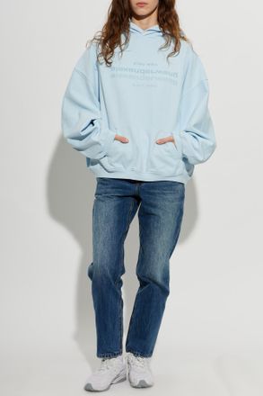 Alexander Wang Hoodie With Hood, Womens, Light Blue