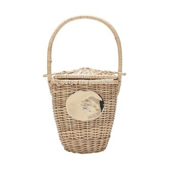 Patou Bucket Bags, female, Beige, Size: ONE SIZE Wicker Bucket Bag
