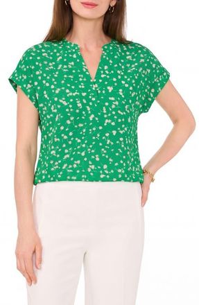 Chaus Split Neck Georgette Blouse in Lush Green at Nordstrom, Size X-Large