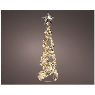 Kaemingk &Aacute;rbol De Navidad Cono Oro Con Luces Led Blancas C&aacute;lidas 600x160