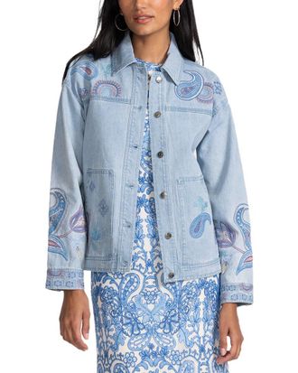 Johnny Was Trapunto Denim Chore Jacket