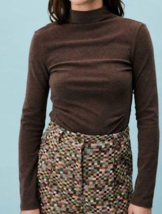 FRNCH Papilo Long Sleeve Top In Brown