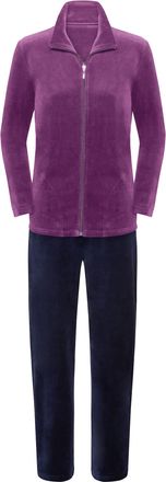Comtessa Hausanzug COMTESSA, Damen, Gr. 36/38, lila (beere), 80% Baumwolle, 20% Polyester, Homewear-Sets Hausanzug