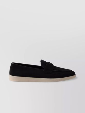 Prada soft suede loafers rubber sole