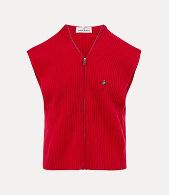 Vivienne Westwood Jess Zip Vest Merino Wool / Cashmere Red S/m Unisex