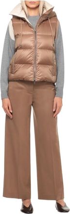 PESERICO Gewatteerd Mouwloos Donsjack - Dames - Bodywarmers - Bruin - M - Jassen