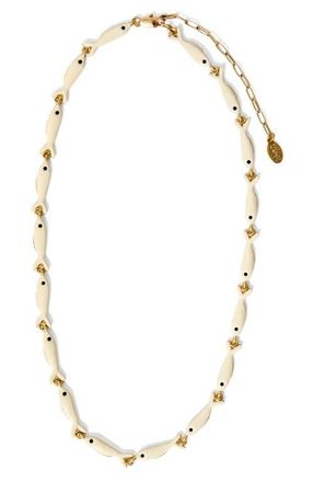 Clare Vivier Enamel Sardine Necklace in Cream at Nordstrom