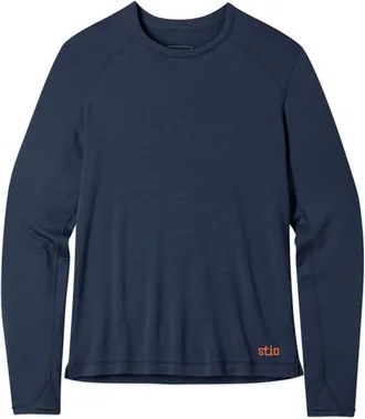 Stio | Mens Basis PeakWool Midweight Crew Long Sleeve Top, Size Extra Large in Mountain Shadow