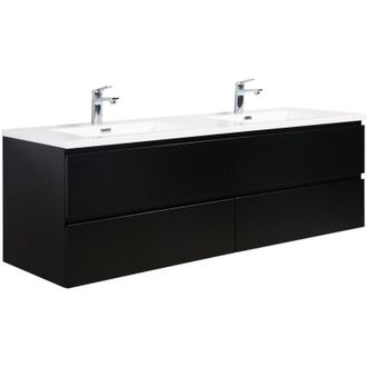 Badplaats Mobile da bagno Angela 160cm Nero Opaco - armadio mobiletto lavabo