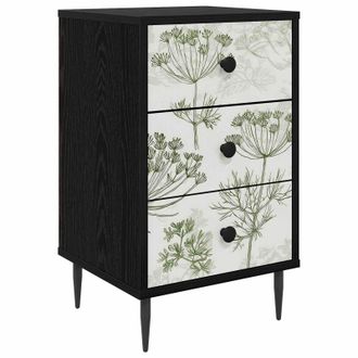 vidaXL Mesa De Noche Gotha Roble Negro 36 X 33 X 61 Cm Vidaxl