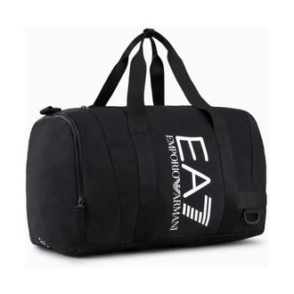 Emporio Armani Weekend Bags, male, Black, Size: ONE SIZE Black Travel Gym Bag with Pockets