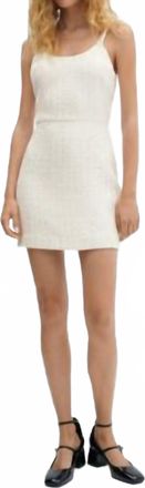 Mango Tweed Sequin Dress In Ivory