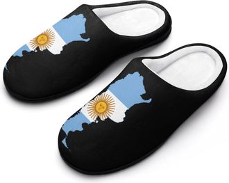 Generic Flag Map of Argentina Funny Mens Slippers Cotton Warm House Shoes Memory Foam Sandals Print Size 7-14