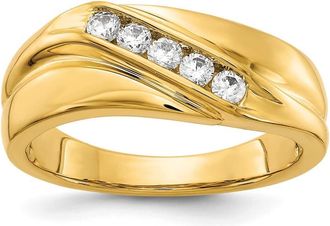 Diamond2Deal 14k Gold Lab Grown Diamond Wedding Band Ring 0.33Ct Clarity- VS Color- G-H