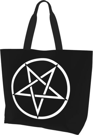 AOOEDM Pentagram Symbol Ladies Canvas Tote Reusable Shopping Bag