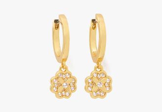 Kate Spade New York Heritage Bloom Huggie Drop Earrings