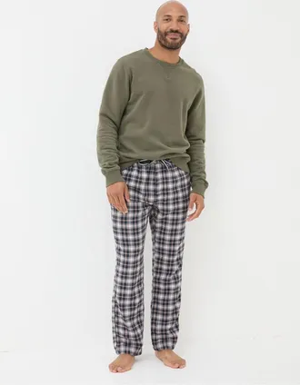 Fat Face FatFace Cranleigh Navy Blue Check Pyjama Bottoms