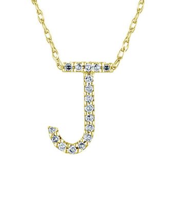 Suzy Levian 14K Diamond Initial Necklace (A-Z)