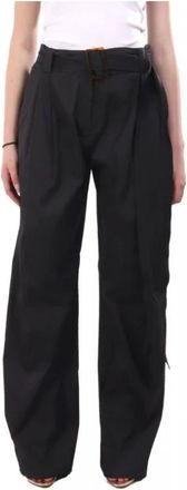 Marella Wijde broek - Dames - Wijde Broeken - Zwart - 2XL - Broeken