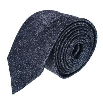 Trafalgar Store Esteban Scrolling Vines Tone on Tone Patterned Silk Necktie in Silver And Black at Nordstrom