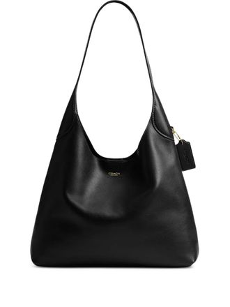 Coach leather shoulder bag - women - Leather - One Size - Black