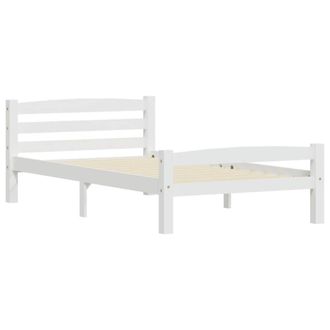 Berkfield Home Modern Bed Frame White Solid Pinewood 90x200 cm