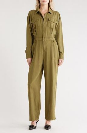 Good American Oversize Long Sleeve Lite Jumpsuit in Martini Olive002 at Nordstrom Rack, Size X-Small