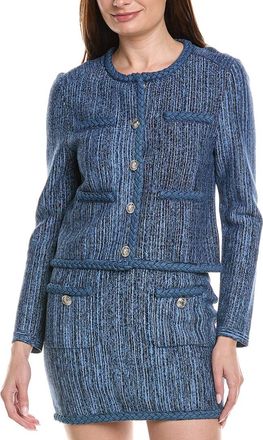 Milly Shayne Pinstripe Knit Cardigan