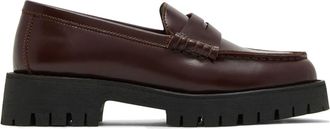 Steve Madden Womens Leather Langsten 622 Loafers - Wine - Size UK 8