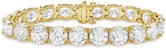 Diana M. Jewels 14kt yellow gold lab grown round diamond tennis bracelet weighing 14.80 cts tw