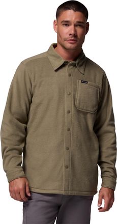 Columbia Mens Steens Mountain Solid Shirt Jacket Fleece, Stone Green, L