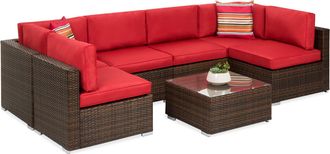 Best Choice Products 7-Piece Outdoor Modular Patio Conversation Furniture, Wicker Sectional Set
