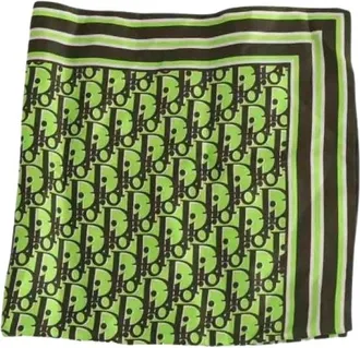 Dior Pre-owned Carr&eacute; Silk Scarf - - Pre-owned - Donna - Verde - ONE SIZE