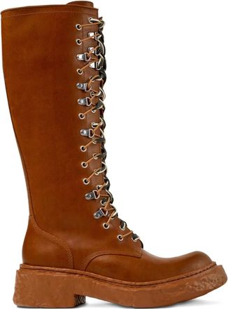 Camperlab Vamonos lace-up leather boots - unisex - Smooth Leather/Smooth Leather/Polyurethane - 39 - Brown
