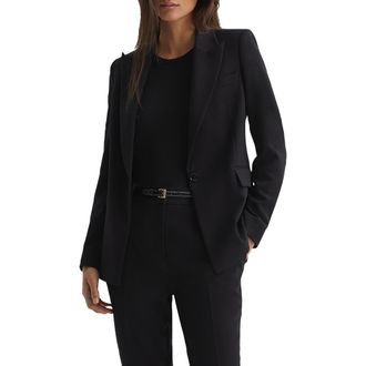 Reiss Gabi Peak Lapel Blazer in Black at Nordstrom, Size 6