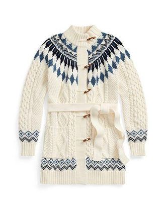 Ralph Lauren FAIR ISLE BELTED COTTON-BLEND CARDIGAN