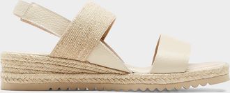 La Canadienne Rowena Leather Espadrille Wedge Sandals